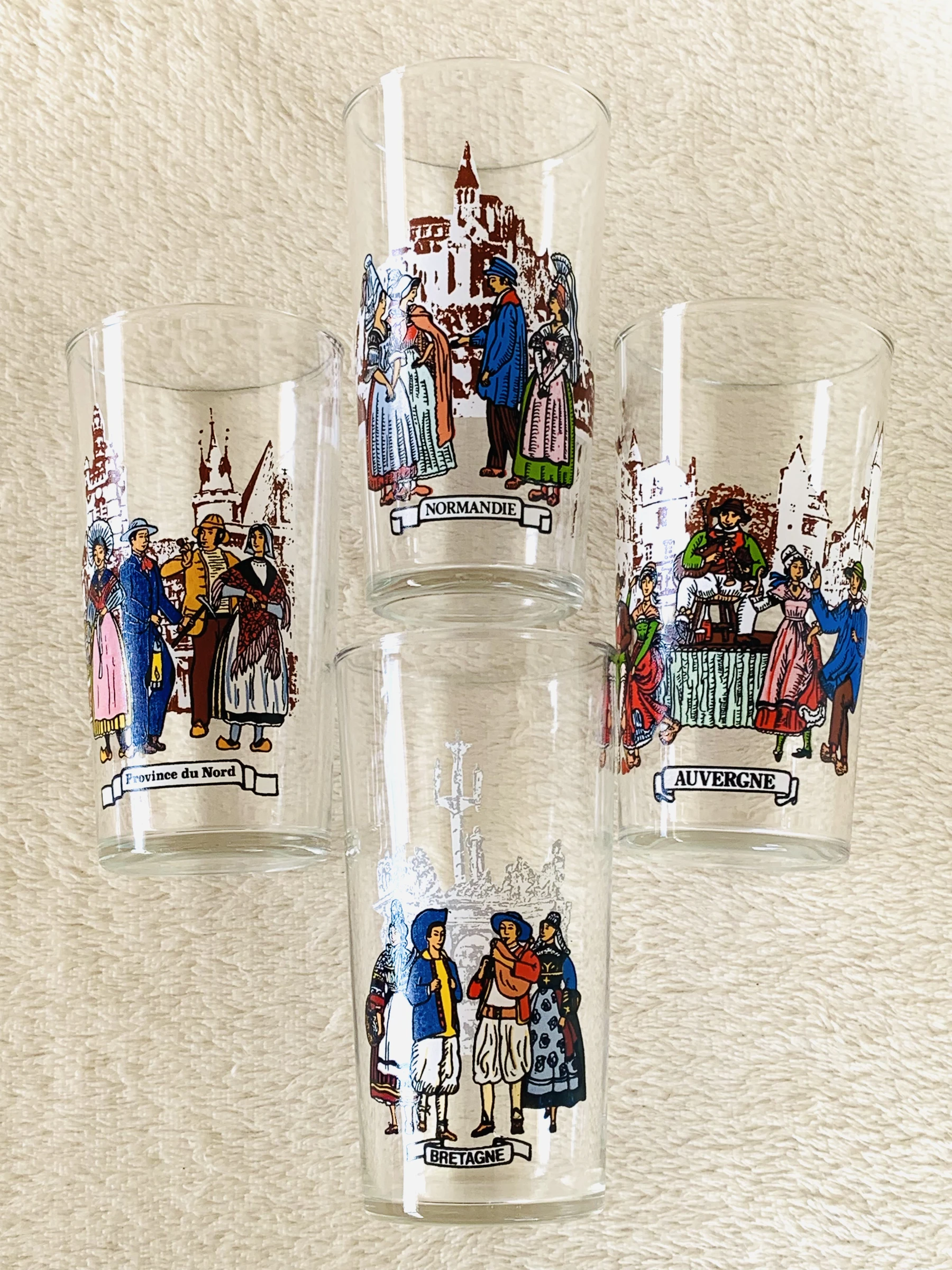 Lot of 4 illustrated glasses from different regions of France – photo 5